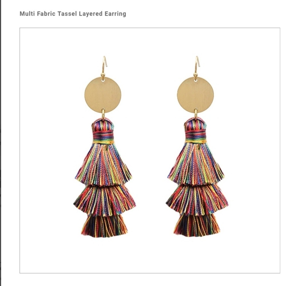 Boho Style Multi colored Tassel Earrings